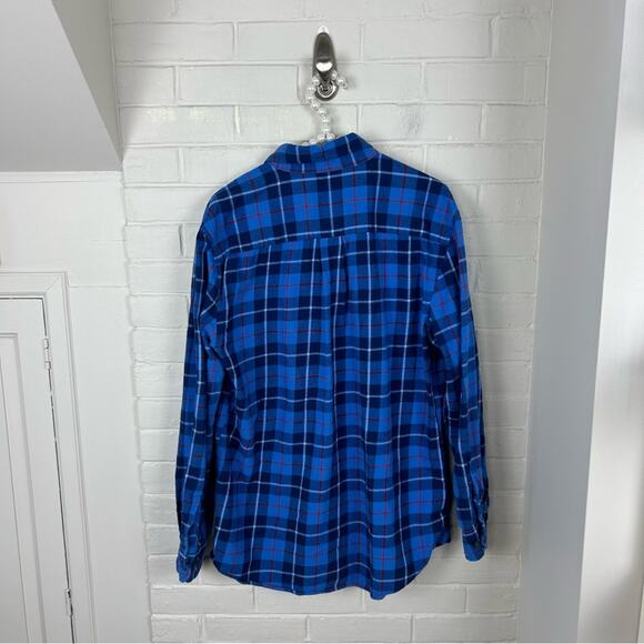 St. John’s Bay Blue Plaid Classic Fit Flannel Shirt Size M - Picture 5 of 5